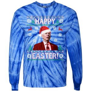 Funny Joe Biden Christmas Happy Easter Ugly Sweater Xmas Gift Tie-Dye Long Sleeve Shirt