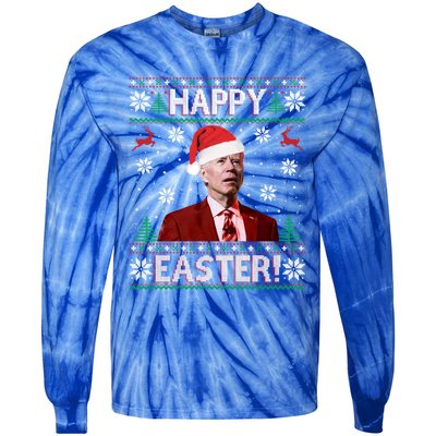 Funny Joe Biden Christmas Happy Easter Ugly Sweater Xmas Gift Tie-Dye Long Sleeve Shirt