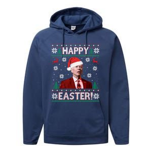 Funny Joe Biden Christmas Happy Easter Ugly Sweater Xmas Gift Performance Fleece Hoodie