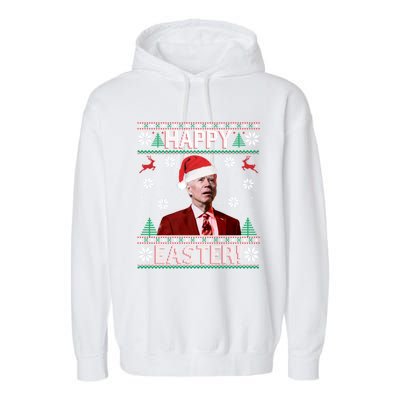 Funny Joe Biden Christmas Happy Easter Ugly Sweater Xmas Gift Garment-Dyed Fleece Hoodie