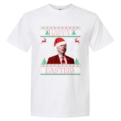 Funny Joe Biden Christmas Happy Easter Ugly Sweater Xmas Gift Garment-Dyed Heavyweight T-Shirt