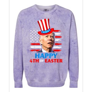 Funny Joe Biden Happy 4th Of Easter Confused 4th Of July Colorblast Crewneck Sweatshirt