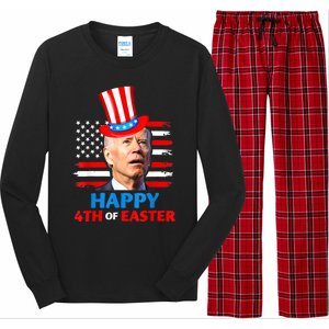 Funny Joe Biden Happy 4th Of Easter Confused 4th Of July Long Sleeve Pajama Set