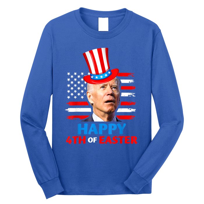 Funny Joe Biden Happy 4th Of Easter Confused 4th Of July Long Sleeve Shirt