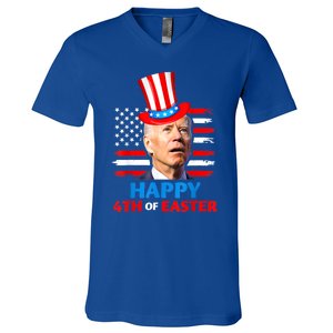 Funny Joe Biden Happy 4th Of Easter Confused 4th Of July V-Neck T-Shirt