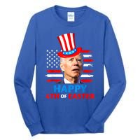 Funny Joe Biden Happy 4th Of Easter Confused 4th Of July Tall Long Sleeve T-Shirt