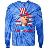 Funny Joe Biden Happy 4th Of Easter Confused 4th Of July Tie-Dye Long Sleeve Shirt