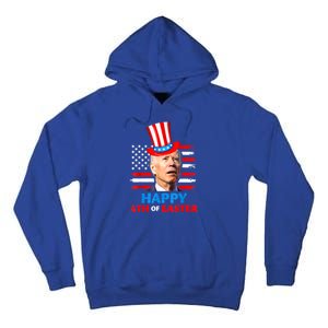 Funny Joe Biden Happy 4th Of Easter Confused 4th Of July Tall Hoodie