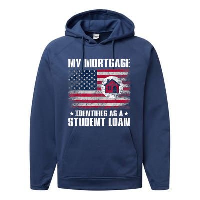 Funny Joe Biden My Mortgage Identifies As A Student Loan Performance Fleece Hoodie