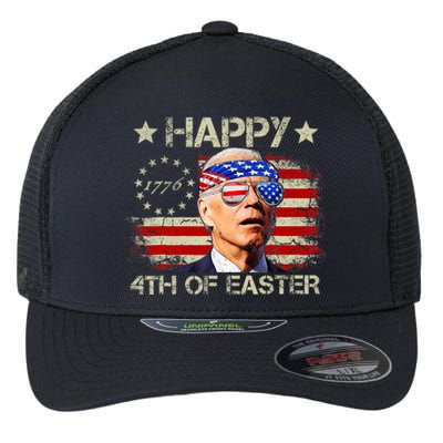 Funny Joe Biden 4th Of July Happy 4th Of Easter Us Flag Flexfit Unipanel Trucker Cap