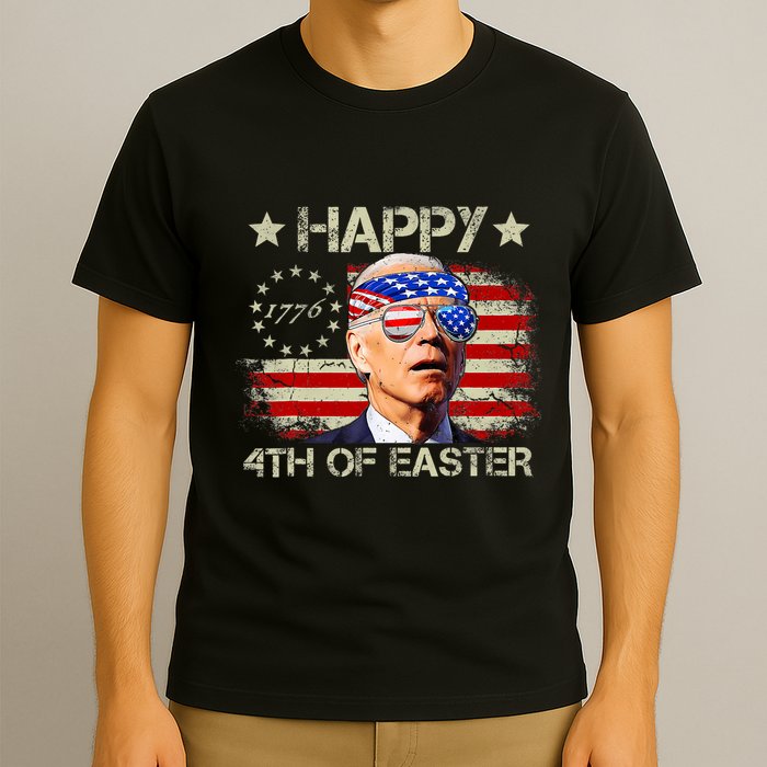 Funny Joe Biden 4th Of July Happy 4th Of Easter Us Flag T-Shirt
