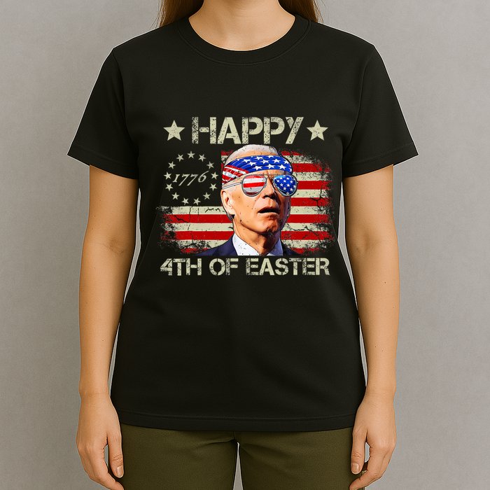 Funny Joe Biden 4th Of July Happy 4th Of Easter Us Flag T-Shirt