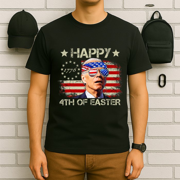 Funny Joe Biden 4th Of July Happy 4th Of Easter Us Flag T-Shirt