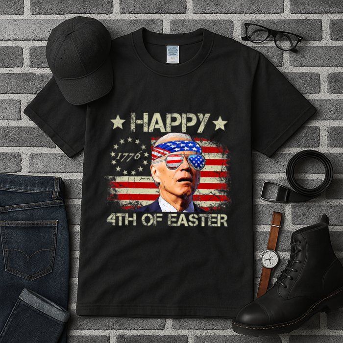 Funny Joe Biden 4th Of July Happy 4th Of Easter Us Flag Tall T-Shirt