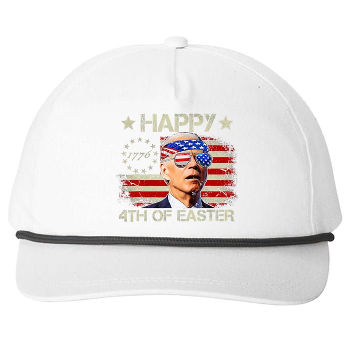 Funny Joe Biden 4th Of July Happy 4th Of Easter Us Flag Snapback Five-Panel Rope Hat