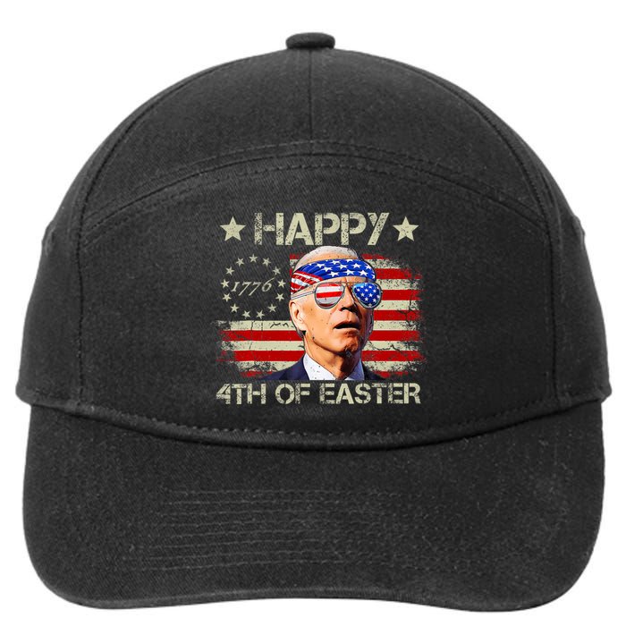 Funny Joe Biden 4th Of July Happy 4th Of Easter Us Flag 7-Panel Snapback Hat