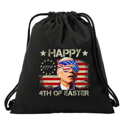 Funny Joe Biden 4th Of July Happy 4th Of Easter Us Flag Drawstring Bag