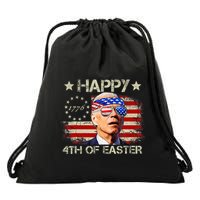 Funny Joe Biden 4th Of July Happy 4th Of Easter Us Flag Drawstring Bag