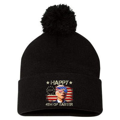 Funny Joe Biden 4th Of July Happy 4th Of Easter Us Flag Pom Pom 12in Knit Beanie