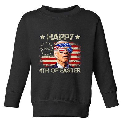 Funny Joe Biden 4th Of July Happy 4th Of Easter Us Flag Toddler Sweatshirt