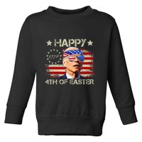 Funny Joe Biden 4th Of July Happy 4th Of Easter Us Flag Toddler Sweatshirt