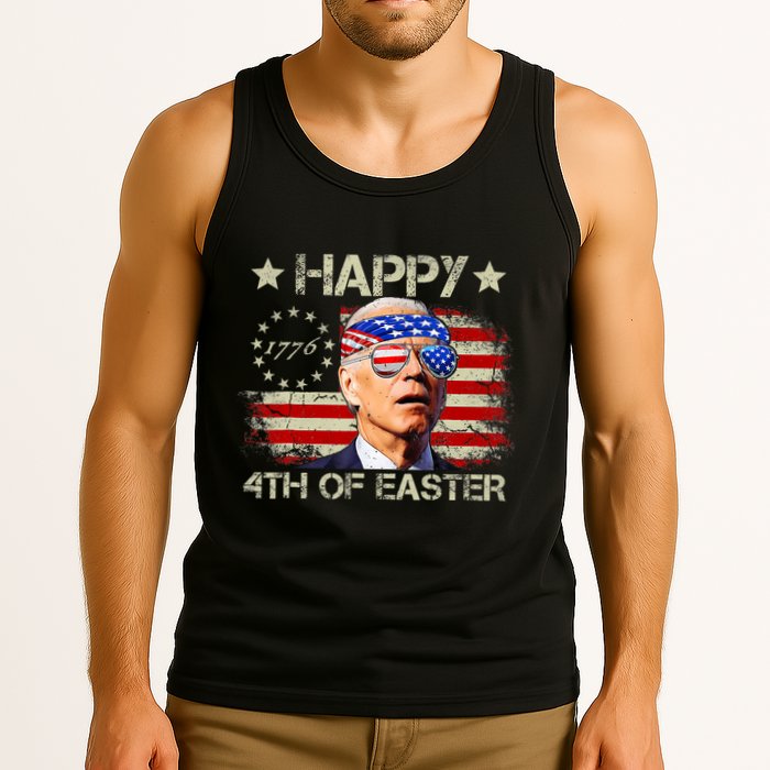 Funny Joe Biden 4th Of July Happy 4th Of Easter Us Flag Tank Top
