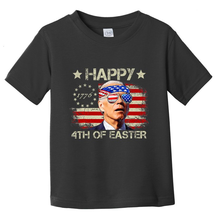 Funny Joe Biden 4th Of July Happy 4th Of Easter Us Flag Toddler T-Shirt