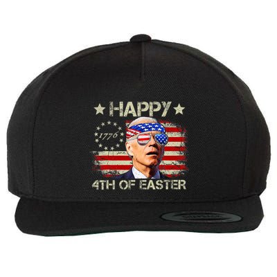 Funny Joe Biden 4th Of July Happy 4th Of Easter Us Flag Wool Snapback Cap