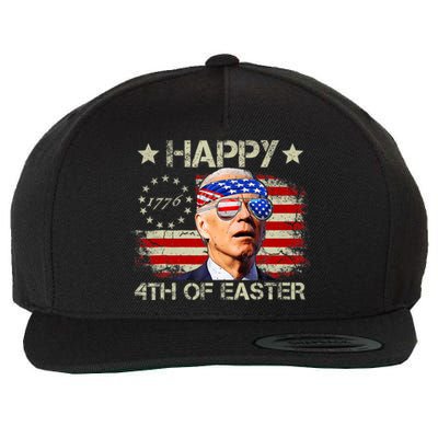 Funny Joe Biden 4th Of July Happy 4th Of Easter Us Flag Wool Snapback Cap