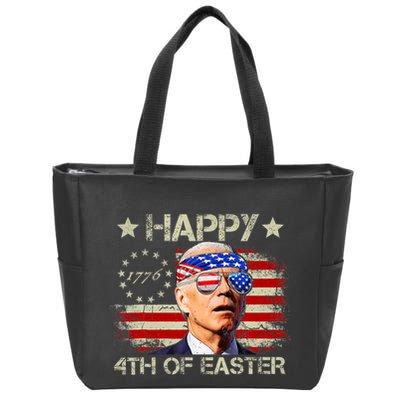 Funny Joe Biden 4th Of July Happy 4th Of Easter Us Flag Zip Tote Bag