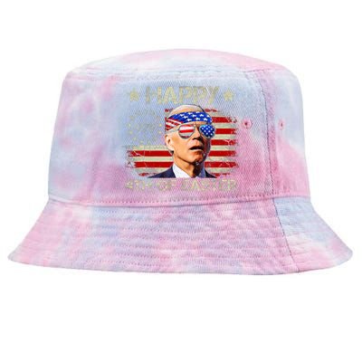 Funny Joe Biden 4th Of July Happy 4th Of Easter Us Flag Tie-Dyed Bucket Hat