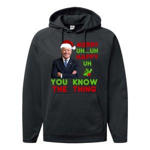 Funny Joe Biden Christmas Performance Fleece Hoodie