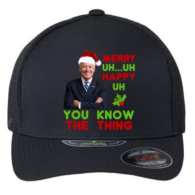 Funny Joe Biden Christmas Flexfit Unipanel Trucker Cap