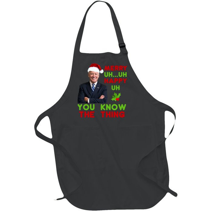 Funny Joe Biden Christmas Full-Length Apron With Pockets