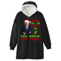 Funny Joe Biden Christmas Hooded Wearable Blanket