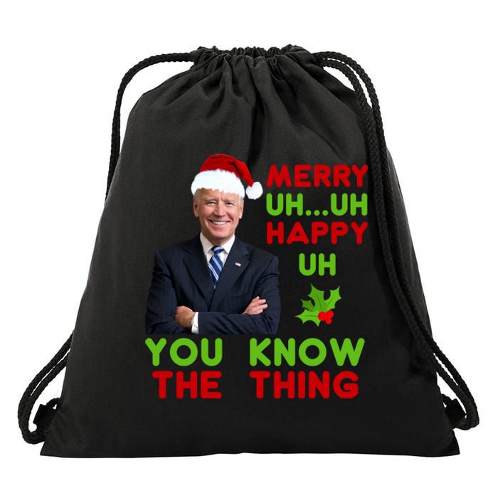 Funny Joe Biden Christmas Drawstring Bag