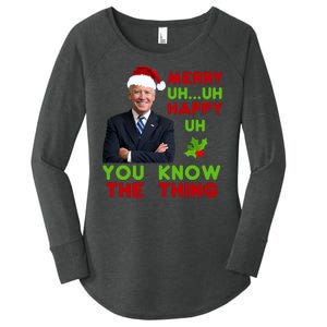 Funny Joe Biden Christmas Women's Perfect Tri Tunic Long Sleeve Shirt