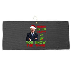 Funny Joe Biden Christmas Large Microfiber Waffle Golf Towel