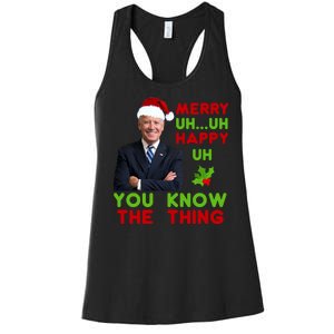 Funny Joe Biden Christmas Women's Racerback Tank