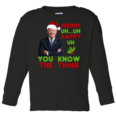 Funny Joe Biden Christmas Toddler Long Sleeve Shirt