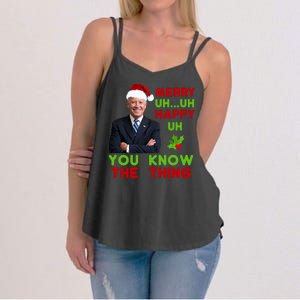 Funny Joe Biden Christmas Women's Strappy Tank