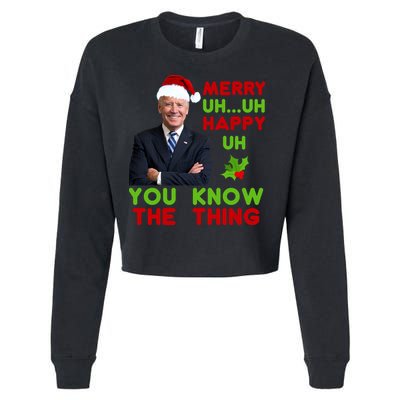 Funny Joe Biden Christmas Cropped Pullover Crew