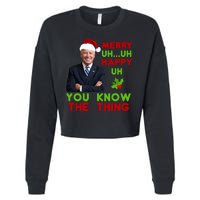 Funny Joe Biden Christmas Cropped Pullover Crew