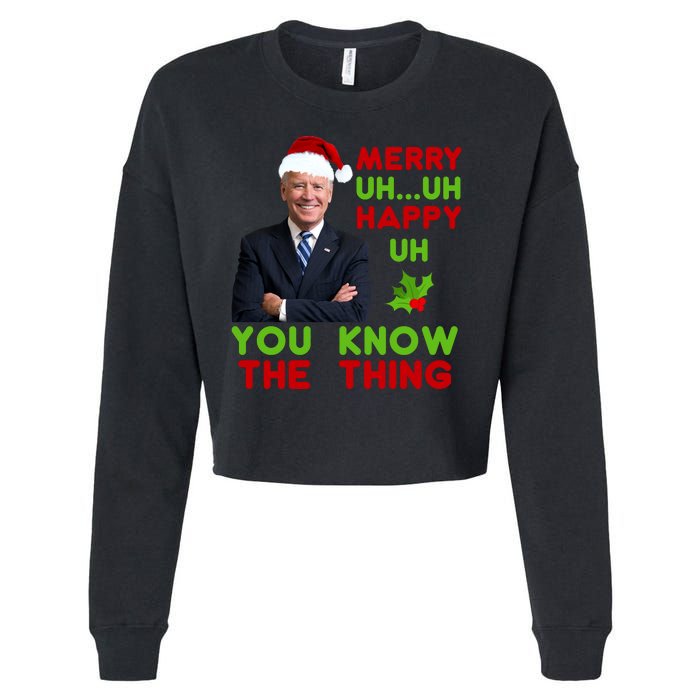 Funny Joe Biden Christmas Cropped Pullover Crew