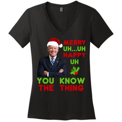Funny Joe Biden Christmas Women's V-Neck T-Shirt