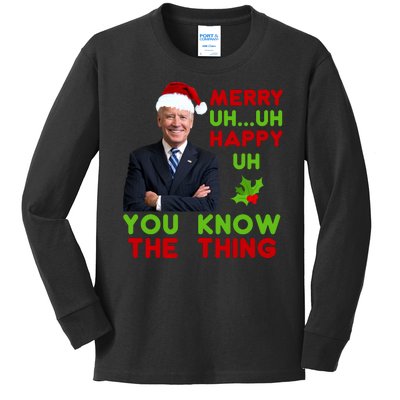 Funny Joe Biden Christmas Kids Long Sleeve Shirt