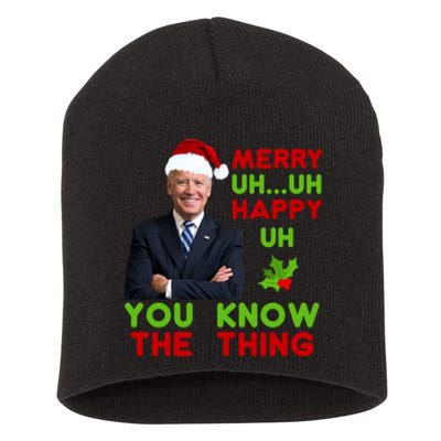 Funny Joe Biden Christmas Short Acrylic Beanie