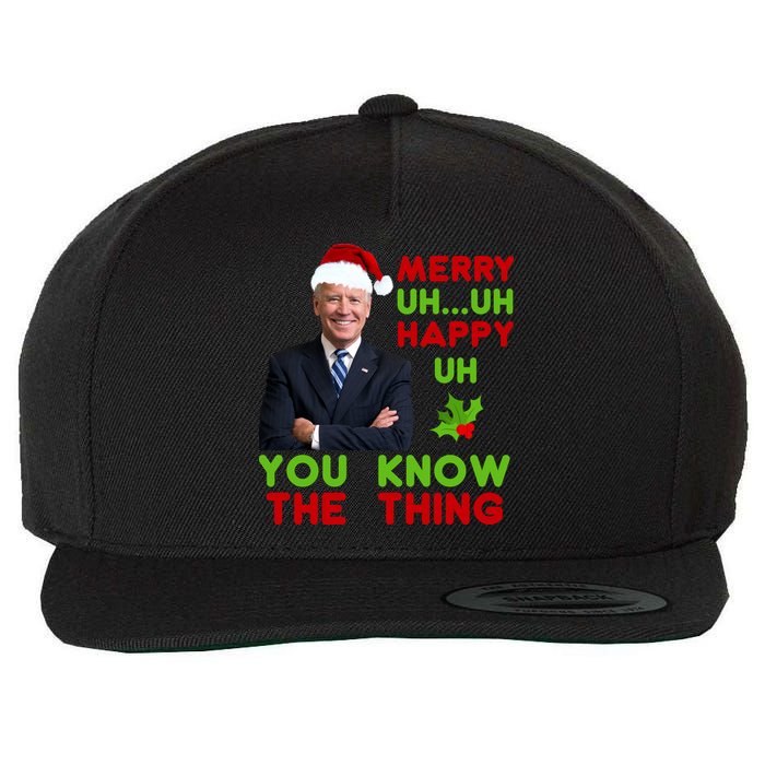 Funny Joe Biden Christmas Wool Snapback Cap