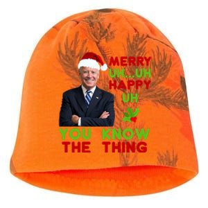 Funny Joe Biden Christmas Kati - Camo Knit Beanie