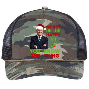 Funny Joe Biden Christmas Retro Rope Trucker Hat Cap